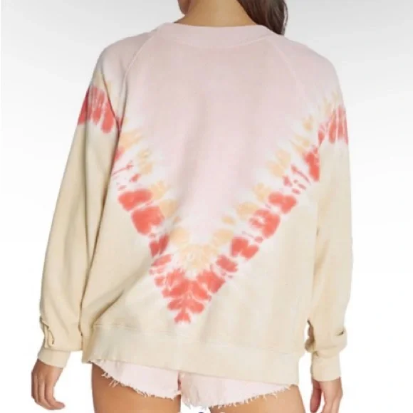 NEW Wildfox Grapefruit Wash Tie-Dye Distressed Sommers Sweatshirt - Picture 3 of 4